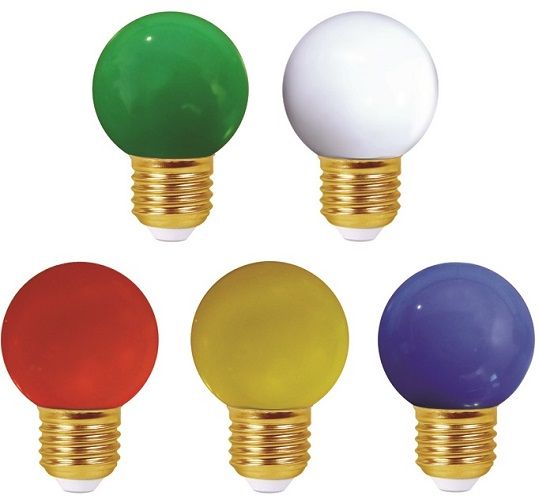 Paris Guinguette - Lot de 5 - Ampoules LED E27 1W IP44 - colorées classique