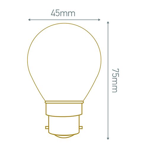 Ampoules Baïonnette B22 LED Filament, Dimmable 4W G45-P45 Ampoules LED de  forme sphérique, Blanc Chaud 2700K, 380Lm Equivalent[443] - Cdiscount Maison