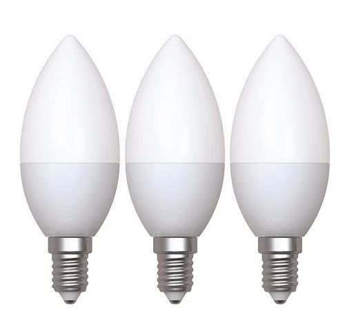 Lot de 3 - Ampoule Flamme LED 5W E14 Blanc chaud Opaline