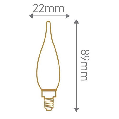 Petite ampoule Flamme GS1 Filament LED 1.5W E10 2700K 150Lm Claire