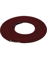 Câble textile rond 2 mètres Noir & Rouge