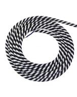 Câble textile rond 2 mètres Spirale Noir & Blanc