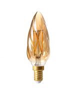 Flamme F6 filament LED 5W E12 2500K 420Lm dim Ambrée - Culot Américain