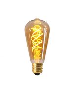 Ampoule Edison Filament LED TWISTED 5W E27 2000K 260Lm Ambrée