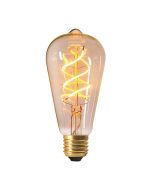 Ampoule "Edison" filament LED torsadé 4W E27 2200K 240Lm dim Claire
