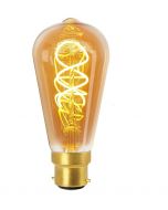 Ampoule Edison filament LED torsadé 4W B22 Blanc doux dimmable Ambrée