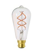 Ampoule Edison filament LED torsadé 4W B22 2200K 240Lm dim Claire