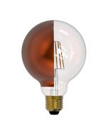 Ampoule Globe D95 calotte latérale Bronze filament LED 8W E27 Blanc chaud dimmable