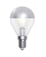 Ampoule Sphérique Filament LED "Calotte Argentée" 4W E14 Blanc chaud Dimmable