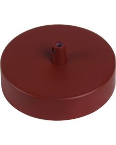 Plafonnier acier sortie simple Ø100mm - Rouge brique