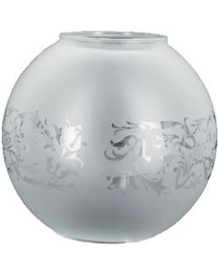 Globe gravure style "Louis XV" verre opale satiné