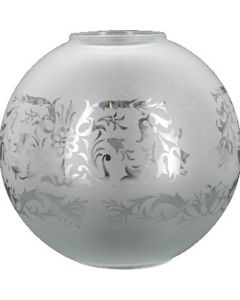 Globe gravure style "Louis XV" verre opale satiné  Ø150mm