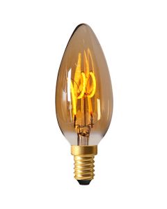 Flamme C35 Filament LED LOOPS 2W E14 Blanc chaud Ambrée
