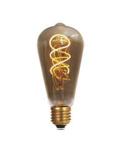 Ampoule Edison filament LED torsadé 5W E27 2000K 220Lm Smokey
