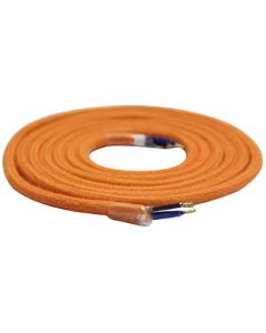 Câble Textile Rond 2x0,75mm2 Double Isolation Orange 2 Mètres