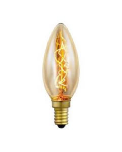 Ampoule à incandescence Vintage C35 filament métallique 40W E14 Ambrée