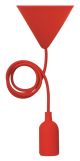Suspension silicone E27 avec câble textile - Rouge