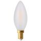 Ampoule Flamme Lisse Filament LED E14 3W Blanc chaud Satinée 