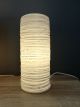 Lampe Porcelaine striée Cylindre Blanc E14